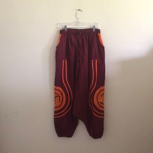 Indian yoga pants elastic string wide leg